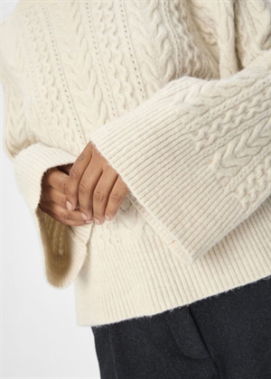 Rosa knit ls pullver White Sand Melange Object